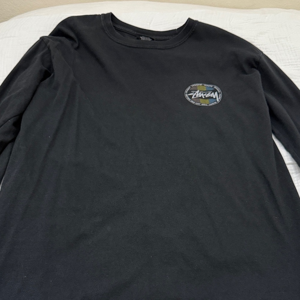 Stussy Black Long Sleeve Tee with Logo